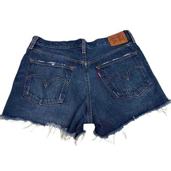 Levi’s 501 Button Fly Denim Distressed Frayed Women's Shorts Size 28 - Picture 2 of 6